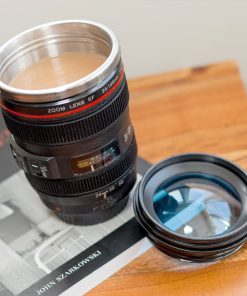 CAMERA LENS MUG WITH LID