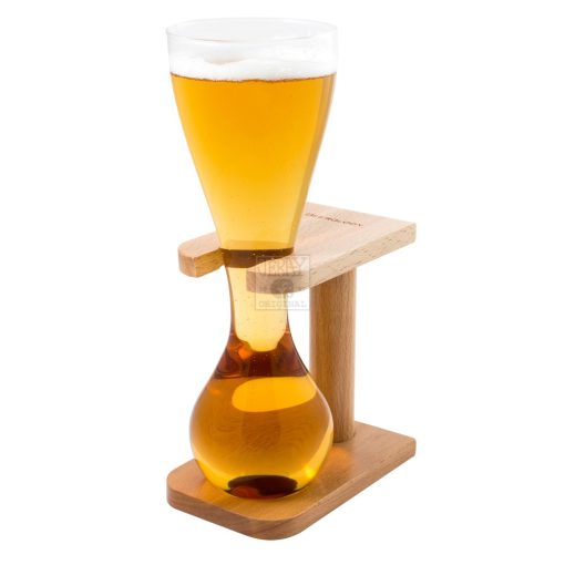 Quarter Yard Beer Glass / With Wooden Stand - Image 3