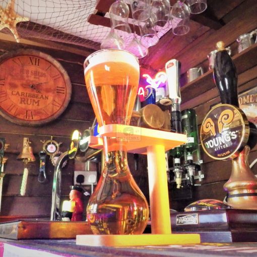 Quarter Yard Beer Glass / With Wooden Stand - Image 2