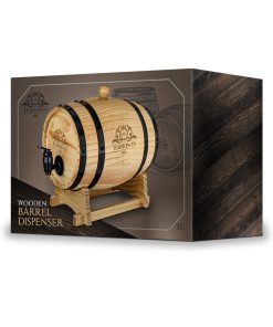 WOODEN BARREL DISPENSER 3L