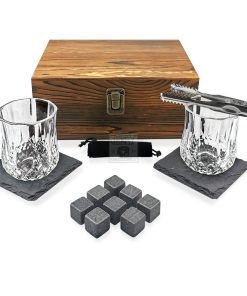 Whiskey Glasses and Stones Set