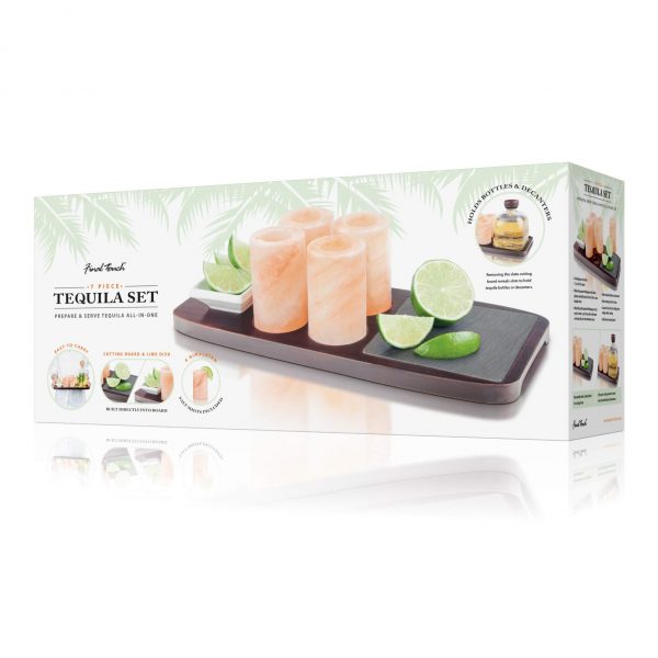 Final Touch Tequila Board 7 Piece Set Including Salt Shot Glasses - Image 5