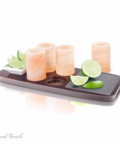 Final Touch Tequila Board 7 Piece Set Including Salt Shot Glasses