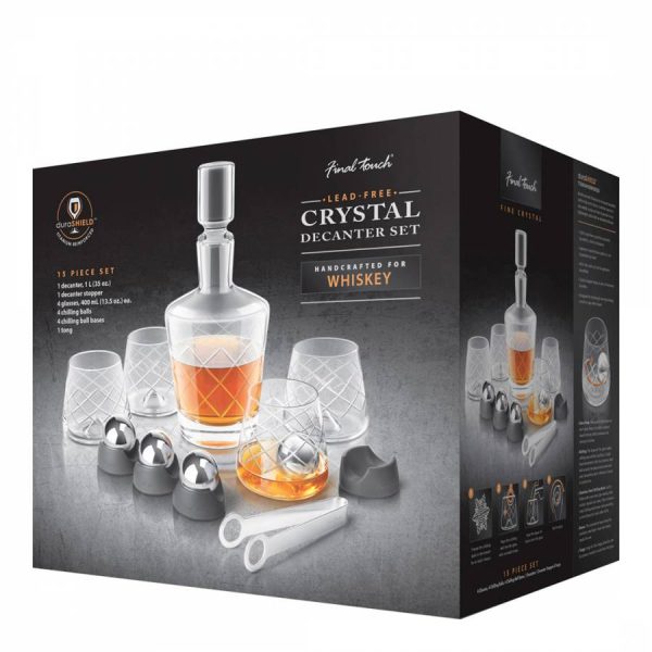 Final Touch Crystal Whisky Decanter Set 15 piece - Image 4