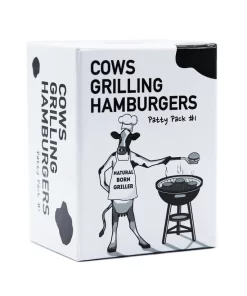 Cows grilling hamburgers