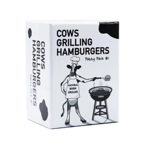 Cows grilling hamburgers