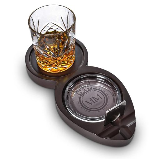 WHISKEY & CIGAR TRAY including glass & whiskey stones - Image 5