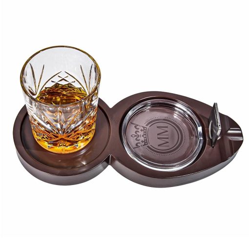 WHISKEY & CIGAR TRAY including glass & whiskey stones - Image 3