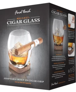 Final Touch Whiskey Cigar Glass with Adaptable Cigar Holder