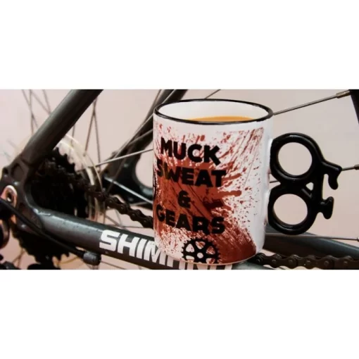 Muck Sweat & Gears 14oz Mug With Bike Shaped Handle - Image 3