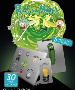 Rick And Morty Tech Stickers (Pack of 30)