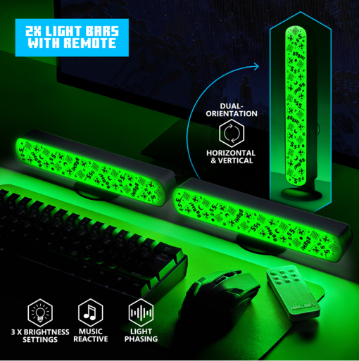 MINECRAFT - Creeper -Light Bar Set of 2 with Remote