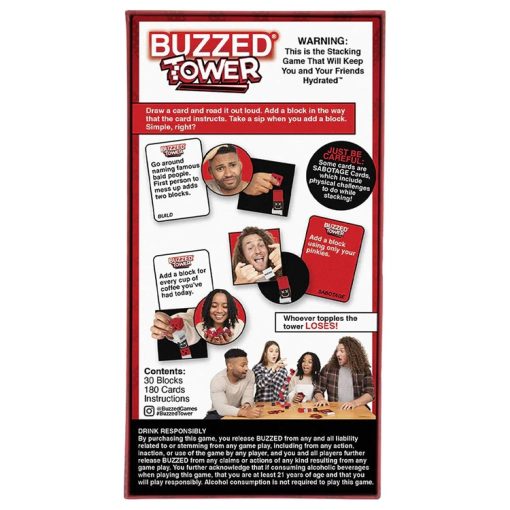 Buzzed™ Tower - Block Stacking Challenge Drinking Game - Image 2