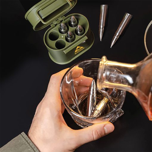 Bullet Ice Cubes in Ammo Case Silver 6 Pack - Image 3