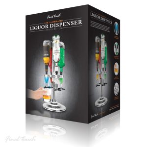 LED Rotary 4 Bottle Bar Caddy
