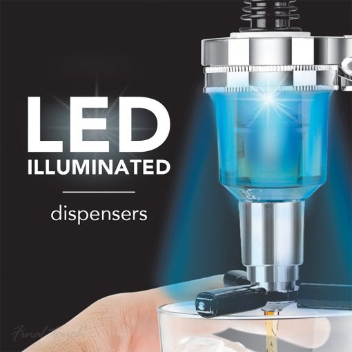 LED Rotary 4 Bottle Bar Caddy - Image 3