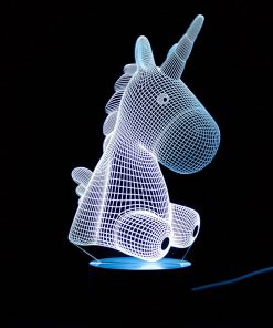 Alternative view of Unicorn Sitting 3D Lamp