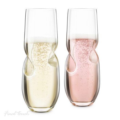 Stemless Champagne Sparkling Wine Glasses Set of 2 - Image 4