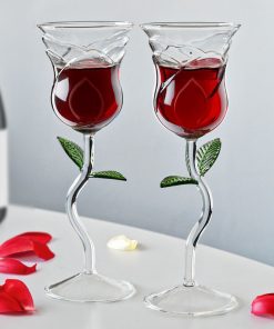 Rose Wine Glass Set