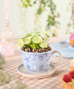 ALICE IN WONDERLAND - Teacup Planter with Faux Plant