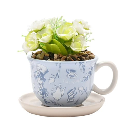 ALICE IN WONDERLAND - Teacup Planter with Faux Plant - Image 4