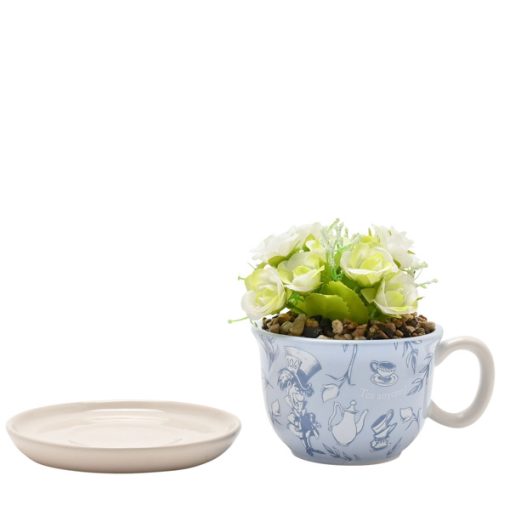 ALICE IN WONDERLAND - Teacup Planter with Faux Plant - Image 3