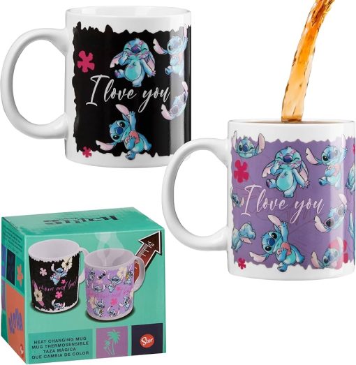 Stitch I Love U Heat Change Mug