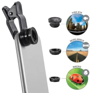 3 in 1 Camera Phone Lens Kit: Wide Angle, Macro & Fisheye