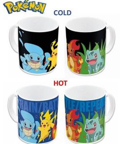 Pokemon - Heat Change Mug Squirtle - Pikachu - Charmander And Bulbasaur 325 Ml