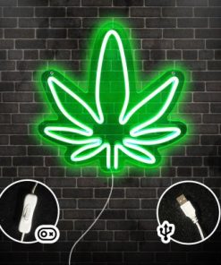 Alternative view of USB Weed Neon Lamp