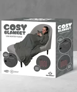 Alternative view of USB Heated blanket grey