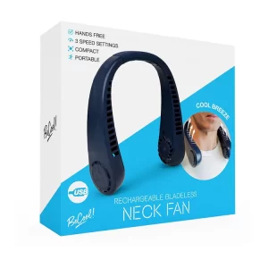 Bladeless USB Rechargeable Neck Fan Black