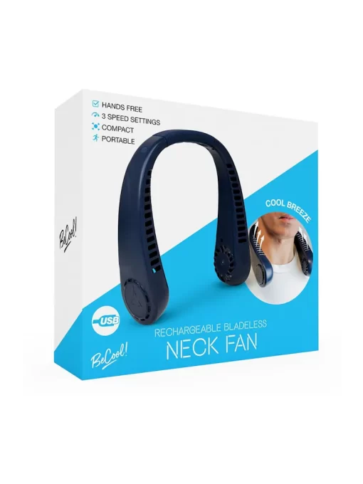 Bladeless USB Rechargeable Neck Fan Black