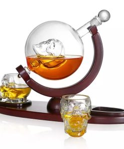 Skull Decanter Set with 2 Skull Shot Glasses