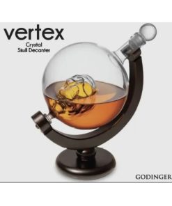 Alternative view of Skull Decanter with Wood Base