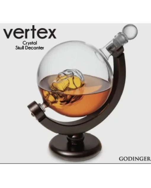 Skull Decanter with Wood Base - Image 2