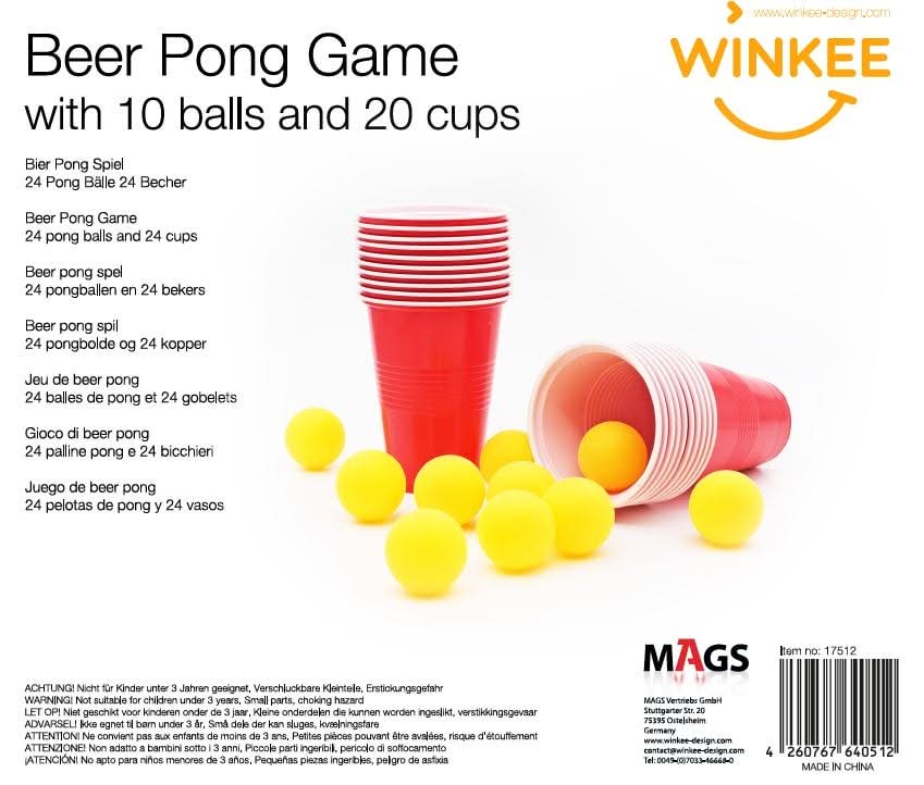 Beer Pong with 20 cups and 10 balls