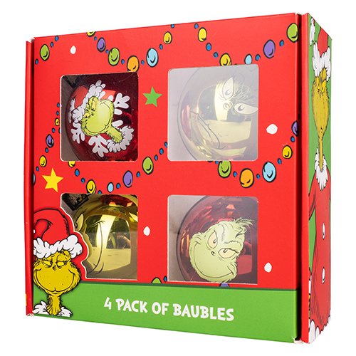 The Grinch 4 Pack Baubles