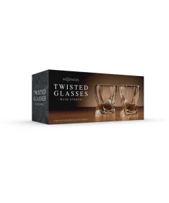 Alternative view of Twisted Glass Set of 2 with Ice Stones