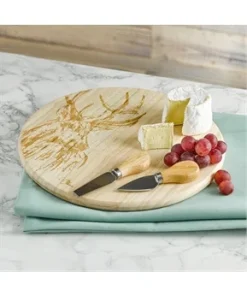 Meg Hawkins - Stag Design Round Cheese Board and Knife Set