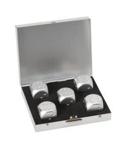 Mad Man - Silver Brushed Stainless Dice Set