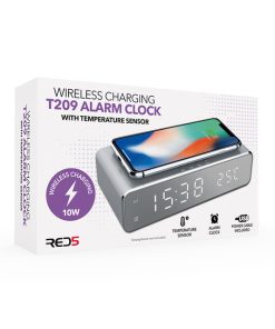 RED5 Wireless Charging Silver Alarm Clock