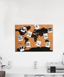 Corkboard World Map - map pins included
