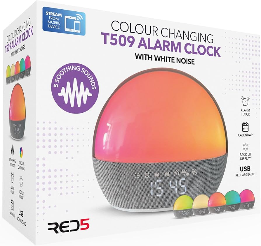 White Noise Colour Changing Alarm Clock