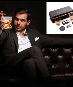Whiskey Glasses and Accessories - 12 Pieces in Gift Box