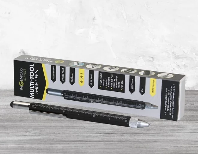6-in-1 Multi-Tool Pen - yellow, black or silver