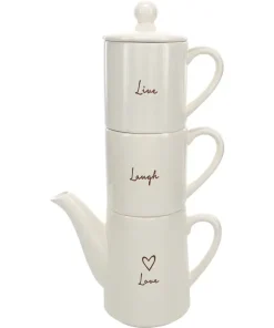 Live, Laugh, Love - 15 oz Teapot with Two 8 oz Cups