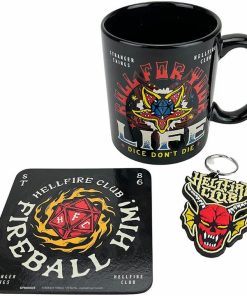 Stranger Things  (Hellfire) Mug Coaster Keychain Gift Set