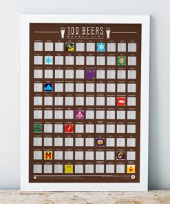 100 Beers Scratch Off Bucket List Poster