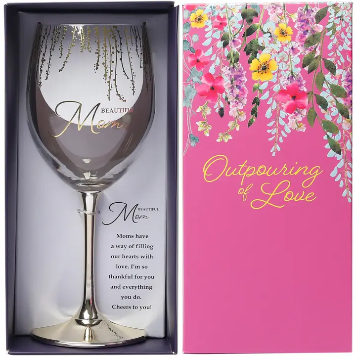 Mom - Gift Boxed 19 oz Crystal Wine Glass
